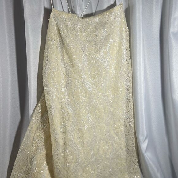 FREE PEOPLE RETRO BABE SPARKLE MINI DRESS IVORY NEW LARGE - Picture 7 of 13